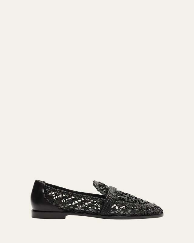 Jane Woven Leather Loafers